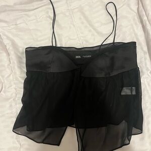 Zara Black Sheer Camisole Top